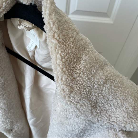 H&M Sherpa teddy coat cream size xs - Picture 6 of 9